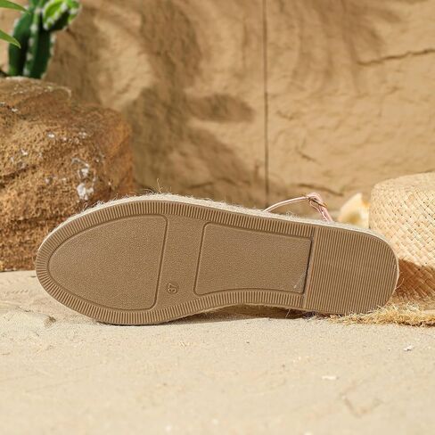 Putu Women's Closed Toe Sandals Ankle Strap Espadrille Platform Sandals Hollow Out Flat Shoes in Saudi Arabia