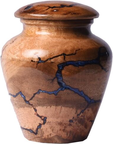 Wooden Small Keepsake Urn Designed to Hold Approximately 20 Cubic inches of Ashes, Fractal Burning Keepsake Urn Handcrafted from Premium Wood. in Saudi Arabia