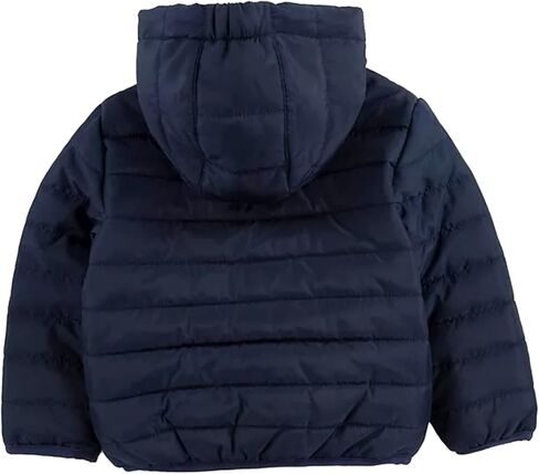 Nike Baby Boy/Girl Obsidian Navy Blue Hooded Puffer Jacket, Style 66G083/Color 695, Size 24 Months, Modern Contrasting Red Zipper, Swoosh & ‘Just Do It’ Zipper Placket, Cozy Warm Fleece Lined in Saudi Arabia