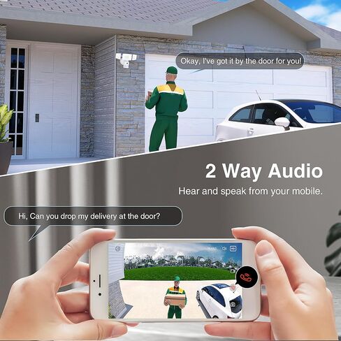 كاميرا Onforu Floodlight الخارجية، عبوتان كاميرا سلكية ذكية بقدرة 55 وات مع مصابيح LED 5500LM 2K HD IP65 كشف الحركة، صفارة إنذار 67 ديسيبل، صوت ثنائي الاتجاه، تسجيلات ملونة كاملة 125 درجة لأمن المنزل in Kuwait