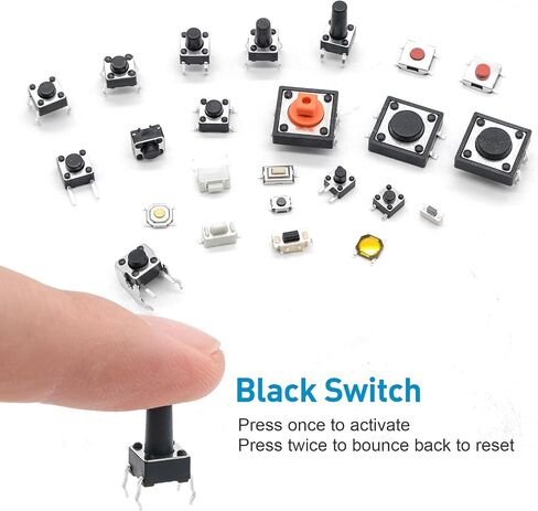 QTEATAK 300 Pcs 15 Value Micro Momentary Tactile Push Button Switch Tact Assortment Kit in Saudi Arabia