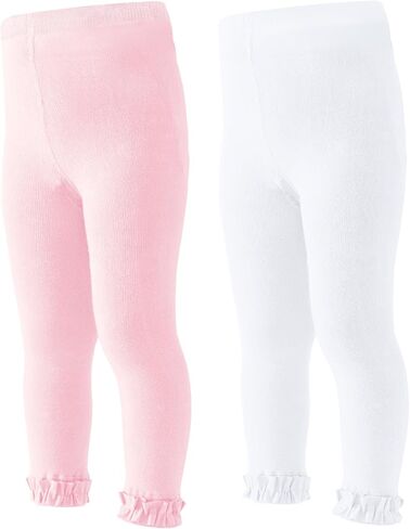 Baby Leggings Toddler Footless Tights Girls Ruffle Leggings Kids Cotton Stockings Pants 1/2/3 Pack in Saudi Arabia