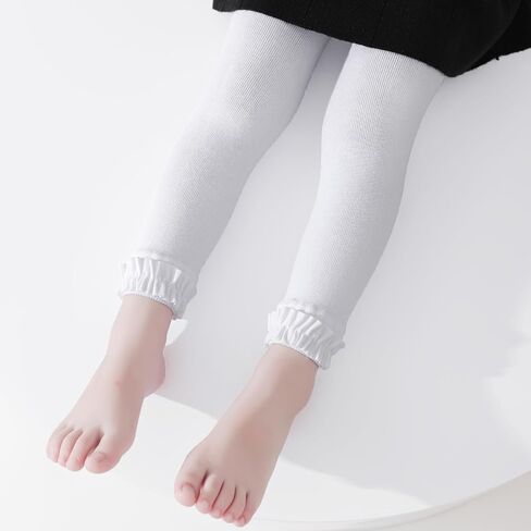 Baby Leggings Toddler Footless Tights Girls Ruffle Leggings Kids Cotton Stockings Pants 1/2/3 Pack in Saudi Arabia
