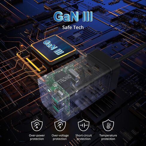 شاحن TROND 65W USB C - 7 في 1 ثنائي الجهد للسفر، محطة شحن مكتبية USB C مع منفذين USB-C ومنفذين USB-A، سلك تمديد شحن سريع مع 3 منافذ تيار متردد، أبيض in Kuwait