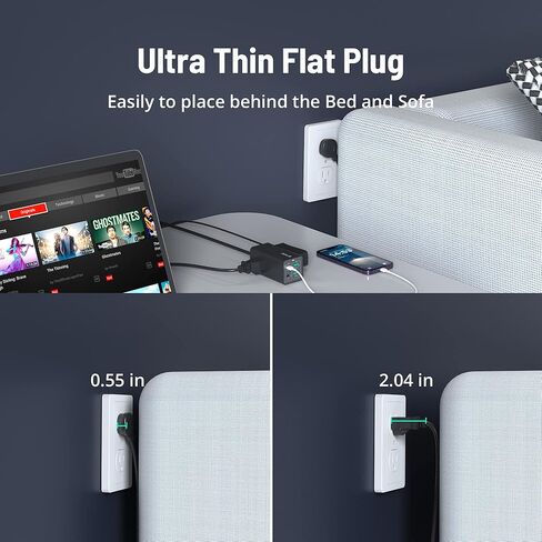 شاحن TROND 65W USB C - 7 في 1 ثنائي الجهد للسفر، محطة شحن مكتبية USB C مع منفذين USB-C ومنفذين USB-A، سلك تمديد شحن سريع مع 3 منافذ تيار متردد، أبيض in Kuwait