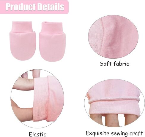 8 Pairs Newborn Baby Mittens No Scratch Gloves Hand Mitten Infant Toddler Essentials for 0-6 Months Baby Boys Girls in Saudi Arabia