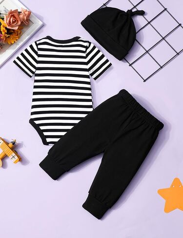 ملابس الطفل الصبي كم الوشم مضحك رومبير ارتداءها + السراويل 3PCS مجموعة ملابس الرضع in Kuwait