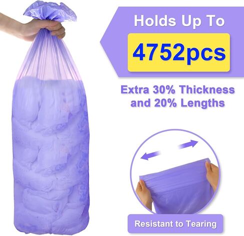 Refills Compatible with Dekor Classic Diaper Pail Refills | 8 Count for 4752 Diapers(Extra 20% Lengths) Diaper Pail Bags with Extra 30% Thickness Powerful Odor Eliminate Lavender Scent for Baby/Adult in Saudi Arabia