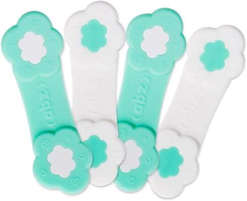 ABZ Pin Free Cloth Diaper Fasteners for Prefolds, Pre-Flats or Flat Diapers - 4 Pack - Turquoise in Saudi Arabia