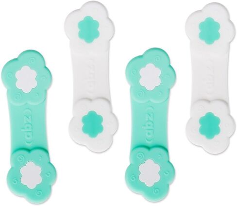ABZ Pin Free Cloth Diaper Fasteners for Prefolds, Pre-Flats or Flat Diapers - 4 Pack - Turquoise in Saudi Arabia
