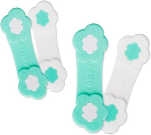 ABZ Pin Free Cloth Diaper Fasteners for Prefolds, Pre-Flats or Flat Diapers - 4 Pack - Turquoise in Saudi Arabia