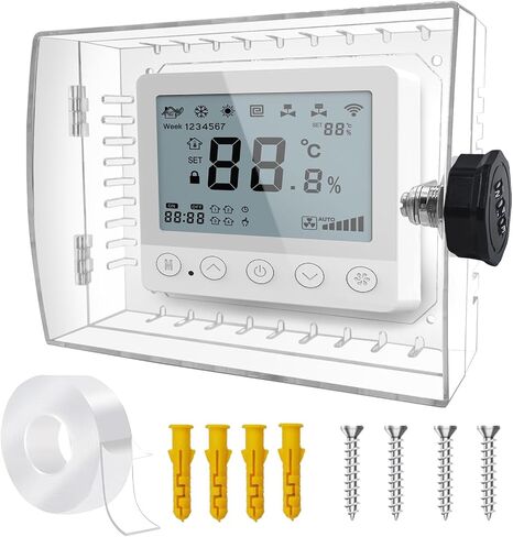 Thermostat Lock Box,Thermostat Cover with Lock,PC Wall Thermostat Lockbox,Fits Thermostats 4.8" H x 6" W or Smaller,Mainly for Home Thermostat in Saudi Arabia