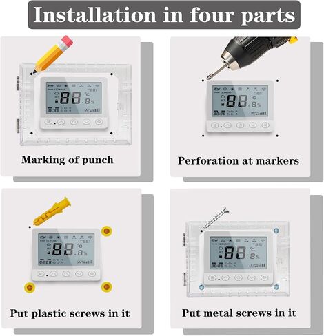 Thermostat Lock Box,Thermostat Cover with Lock,PC Wall Thermostat Lockbox,Fits Thermostats 4.8" H x 6" W or Smaller,Mainly for Home Thermostat in Saudi Arabia
