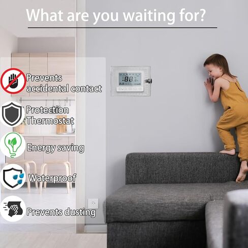 Thermostat Lock Box,Thermostat Cover with Lock,PC Wall Thermostat Lockbox,Fits Thermostats 4.8" H x 6" W or Smaller,Mainly for Home Thermostat in Saudi Arabia