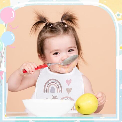 Toulite 30 Pcs White Bibs for Baby Washable Reusable Waterproof Feeder Bibs Cotton Baby Bibs with Double Sided Design in Saudi Arabia