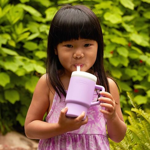 Infantino My 1st Tumbler – Adorable Miniature Tumbler with Leak-Resistant Straw and Toddler-Friendly Handle, Encourages Hydration, Easy to Clean, 9 fl. oz, Lilac in Saudi Arabia