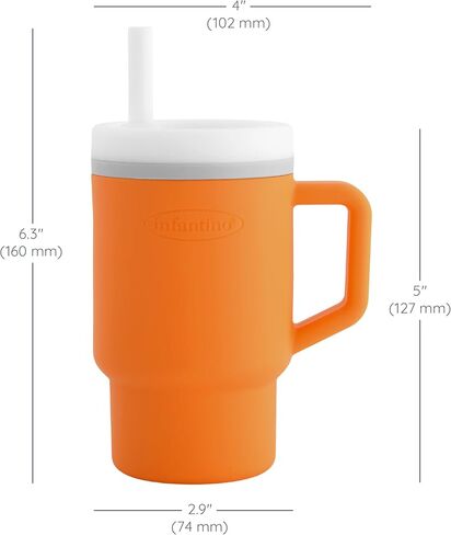 Infantino My 1st Tumbler – Adorable Miniature Tumbler with Leak-Resistant Straw and Toddler-Friendly Handle, Encourages Hydration, Easy to Clean, 9 fl. oz, Lilac in Saudi Arabia