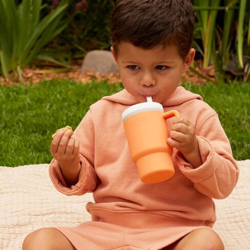 Infantino My 1st Tumbler – Adorable Miniature Tumbler with Leak-Resistant Straw and Toddler-Friendly Handle, Encourages Hydration, Easy to Clean, 9 fl. oz, Lilac in Saudi Arabia