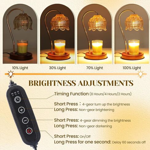 Candle Warmer Lamp, Electric Candle Lamp with Timmer & Dimmer, Candle Lamp Warmer Fit All Jar Candles, Lamp Candle Warmer with 2 Bulbs, Holiday Gifts, Home Decor House Warming Gifts in Saudi Arabia