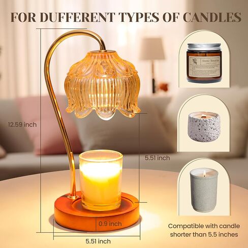 Candle Warmer Lamp, Electric Candle Lamp with Timmer & Dimmer, Candle Lamp Warmer Fit All Jar Candles, Lamp Candle Warmer with 2 Bulbs, Holiday Gifts, Home Decor House Warming Gifts in Saudi Arabia
