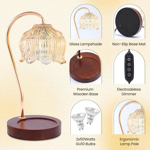 Candle Warmer Lamp, Electric Candle Lamp with Timmer & Dimmer, Candle Lamp Warmer Fit All Jar Candles, Lamp Candle Warmer with 2 Bulbs, Holiday Gifts, Home Decor House Warming Gifts in Saudi Arabia