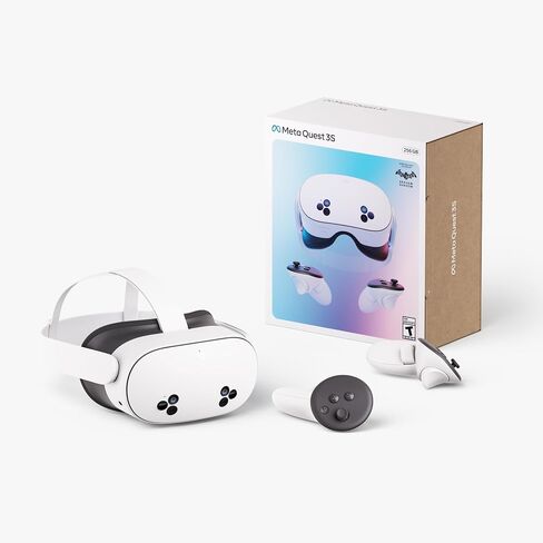 Meta Quest 3S 256GB — Get Batman: Arkham Shadow and a 3-Month Trial of Meta Quest+ Included — All-in-One Headset + Meta Quest Link Cable - Virtual Reality Headset Cable for Quest - 16FT (5M) - PC VR in Kuwait