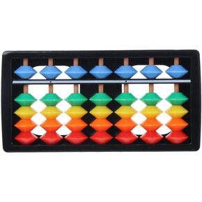 Mini 7 Digits Rods Abacus Soroban Arithmetic with Colorful Beads Plastic Kid's Calculating Math Tool