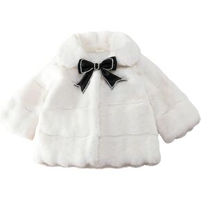 Happy Cherry Toddler Baby Girls Fuzzy Cape Coat Winter Faux Fur Coat
