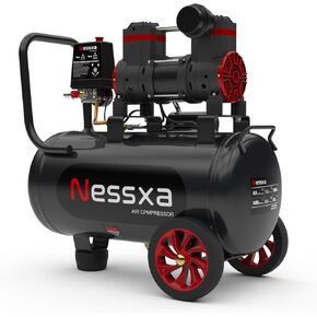 10 Gallon Ultra Quiet Air Compressor with Two Quick Couplers, 2HP 8.75 CFM, Max 115 PSI Pressure Oil-Free Air Compressor Tank, 70dB Quiet Compressor for Auto Repair, Tire Inflation