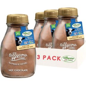 Sillycow Farms Hot Chocolate Marshmallow Swirl Mix Rich Cocoa Delight Gluten Free Non GMO Dairy Free Indulgence with Pure marshmallow Swirl Flavor Reusable Packaging 16.9 oz Glass Bottle Pack of 3