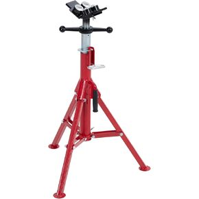 V-Head Pipe Stand with 4-Balls, 28-52'' Adjustable Height , 2500 lbs Load Capacity, 1/8"-12" Capacity Folding Jack Stand, For Welding and Pipe Threading