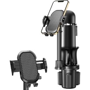 Car Cup Holder Phone Holder, Cup Holder Expander for Car for iPhone 16 Pro Max 15-13/Samsung Galaxy S23 Ultra/S22/Google 7 pro, Cup Holder Expander Mount for 18-40oz Hydro Flask, Nalgene Bottle