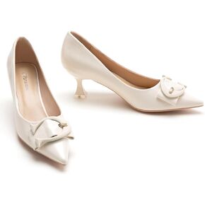 C.Paravano Women's Pumps | Low Heel for Women | Womens Designer Pumps | Kitten Heels for Women | Womens Short Heels | Leather Pumps for Women