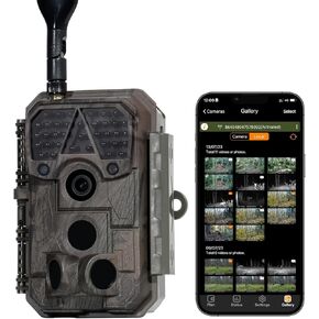 Cellular Trail Camera S900, 4G LTE Game Camera, 32MP 1296p, 100ft No Glow Night Vision, Send Pictures to Your Cell Phone, Outdoor Wireless Security Camera, Camo