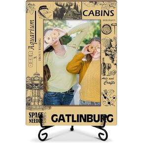 Welcome To Adenture Picture Frame - 4x6 California Themed Wooden Frame with Stand, Gifts for Family Vacation Honeymoon Wedding, Home Office Desk Holiday Decorations - 16