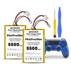 2Pack 5500mAh PS4 Controller Battery Replacement, 2024 Upgrade PS4 Controller Battery for Sony PlayStation 4 PS4 Slim Pro Dualshock 4 CUH-ZCT2 CUH-ZCT2U CUH-ZCT1E CUH-ZCT1H CUH-ZCT1U