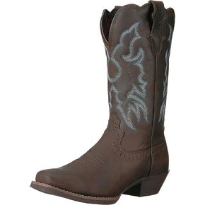 Justin Women's Brandy Western Boot Square Toe Dark Brown