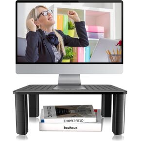 Pholiten Dual Monitor Stand Riser for 2 Monitors，Desktop Monitor Stand with Adjustable Length and Swivel Angles, Extra Long Multifunctional Stand up to 48.2" fit Computer Laptop Printer Max 44 lbs