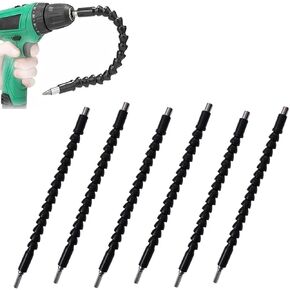 6 Pack Flexible Drill Bit Extension, 11.6 inch Superbit Screwdriver Flexible, Bendable Flexible Drill Bit Extension, Super Bit Flexible Shaft Extension Bits
