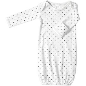 SwaddleDesigns Softest Cotton Baby Pajama Gown with Foldover Mitten Cuffs for Infant Boy and Girl, Newborn, 0-3 Months
