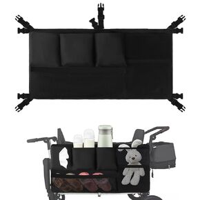 Universal Stroller Wagon Cargo Net, Wagon Accessories Organizer Compatible with WONDERFOLD W-Series Models, Large Capacity Mesh Cargo Storage Bag with Sorting Pockets Compatible with Keenz Wagon