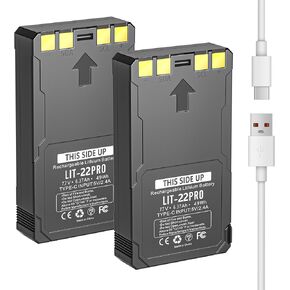 2-Pack Upgrade 7000mAh Rechargeable Batteries,Replacement for LIT-22 Rechargeable Lithium Battery Pack,Compatible with Trail Camera Flex-M Flex G-36 Flex-Plus Flex-S(Include Type-C Cable)