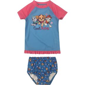 Infant Girl UPF 50 Rash Guard and Swim Diaper Cover 2 Piece Set