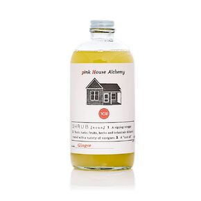 Pink House Alchemy Pineapple Shrub - 16 Ounce Handcrafted Mixer Acidulated Syrup for Cocktails, Sodas, Waters and Mocktails using Vinegar, Botanicals and Fruits PSB