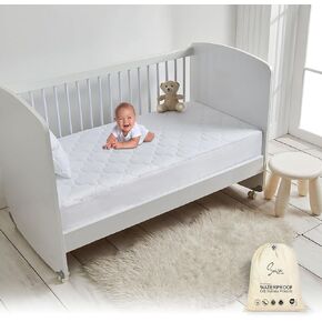 Cotton Waterproof Crib Mattress Protector Pad, 2-in-1 Bedsheet & Protector, Breathable | Quilted Ultra Soft Crib/Toddler Mattress Protector, Oeko-TEX® Certified (Rainbow)
