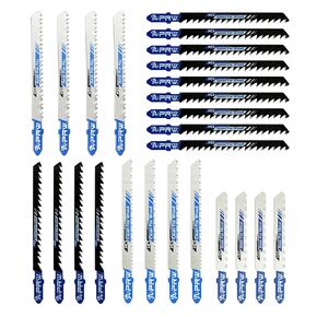 24PCS Jig Saw Blades for Wood, T-Shank Jig Saw Blades Set for Plastic,Metal with Storage Case, Suitable for Most Jig Saw(T244D,T144D,T101B,T127D,T118A)