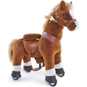 PonyCycle Ride on Horsey Toddler Ride on Toys for Boys Classic Model U (with Brake/ 30" Height/Size 3 Rocking Horse for Age 3-5) Ride on Horse Toys Mechanical Animal Plush Black Ux326
