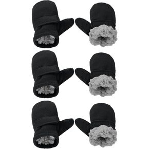 American Trends Toddler Mittens 3 Pairs Toddler Snow Gloves Warm Fleece Kids Winter Gloves for Baby Boys Girls