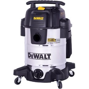 DEWALT 10 Gallon STEALTHSONIC Shop Vacuum Wet and Dry, Ultra Quiet Heavy Duty Shop Vacuum with Attachments, Powerful Outdoor Shop Vac for Car, Garage, Workshop, Jobsite, Patio, DXV10S-QT, 5 Peak HP
