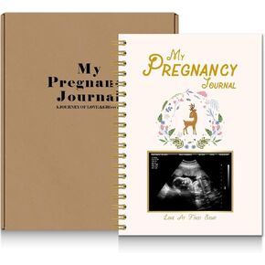 Pregnancy Journal Memory Book - 82 Pages Hardcover Pregnancy Book, Pregnancy Planner, Pregnancy Journals for First Time Moms, Baby Memory Book, Mom Book Diary, Ultrasound Baby Book Memory (little deer)